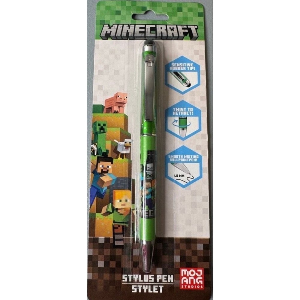 Minecraft Mojang Studios 1.0mm Retractable Ballpoint Stylus Pen